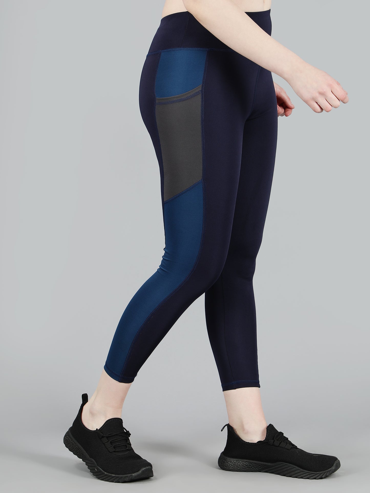 High Waisted Side Strap Leggings, Tights With Deep Side Pockets