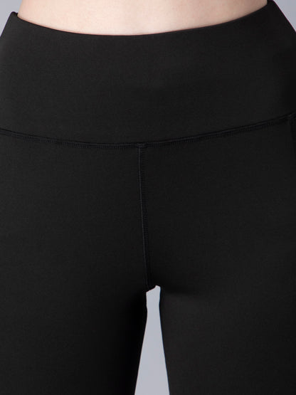 High Waist Workout Side Mesh Pocket Tights and leggings - Black