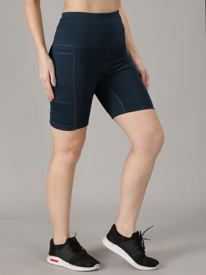 Max Dry High Waisted Shorts For Gym, Yoga, Running, cycling and Sports - Airforce