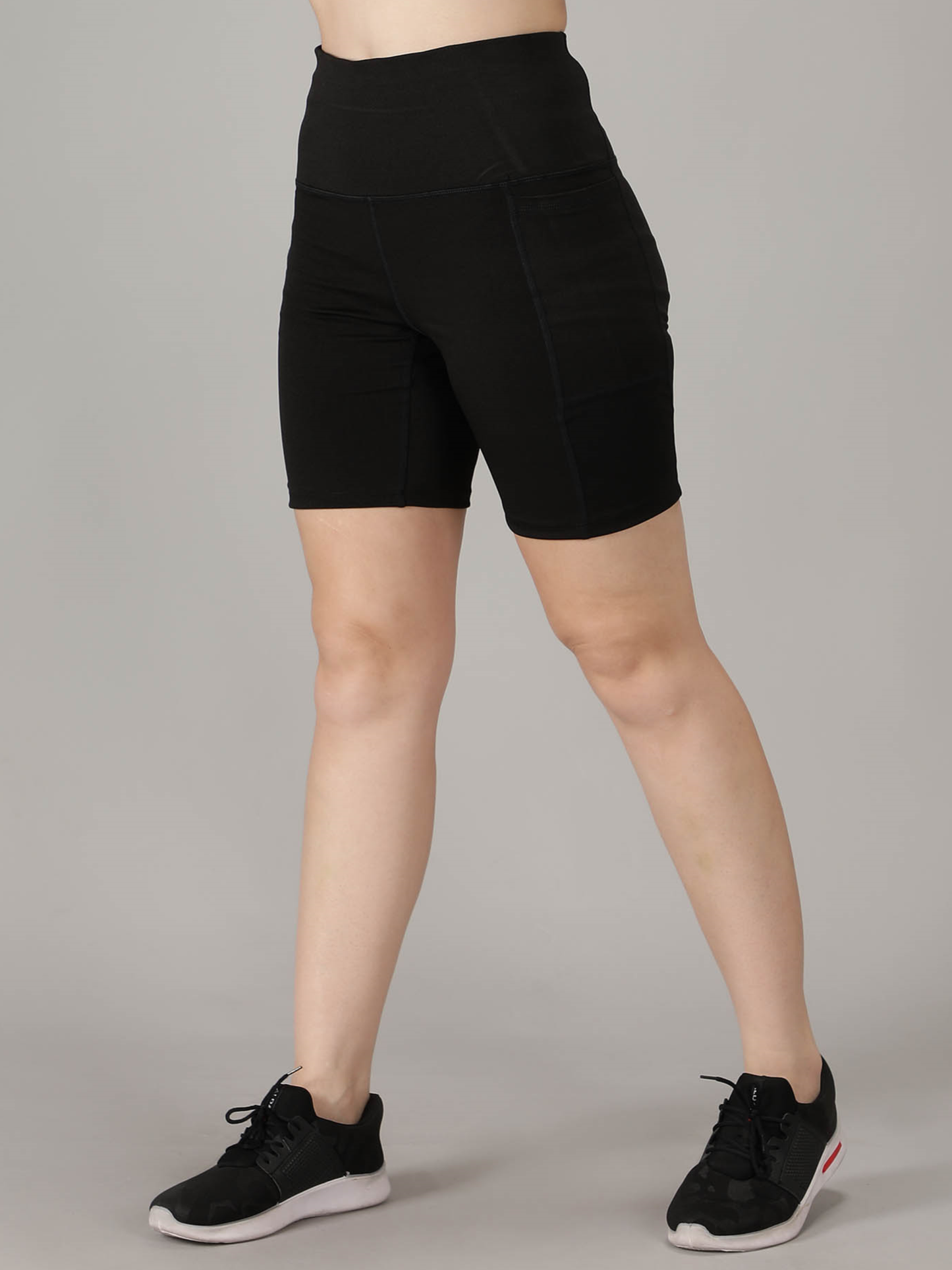 Max Dry High Waisted Shorts For Gym, Yoga, Running, cycling and Sports - Black