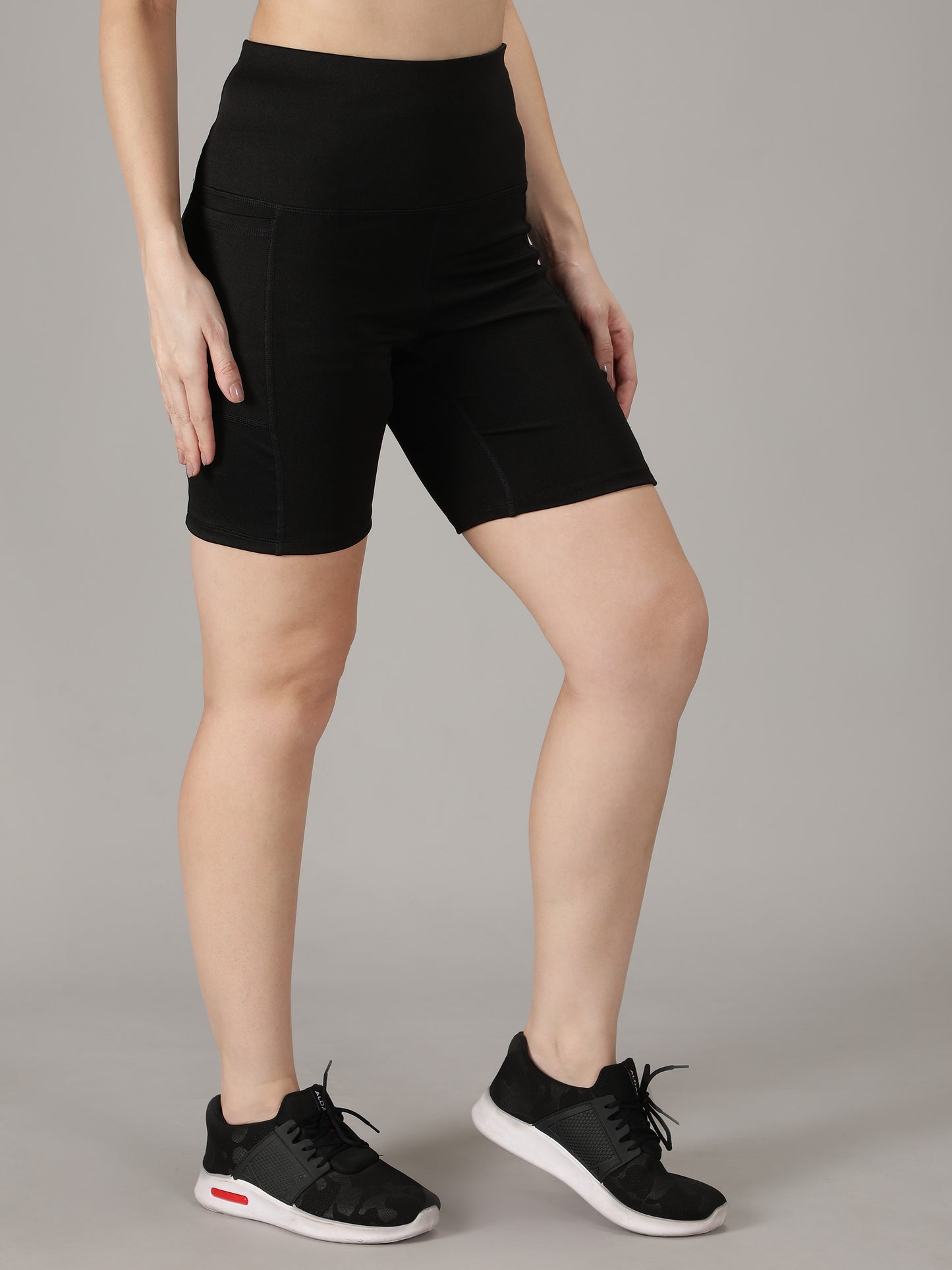 Max Dry High Waisted Shorts For Gym, Yoga, Running, cycling and Sports - Black